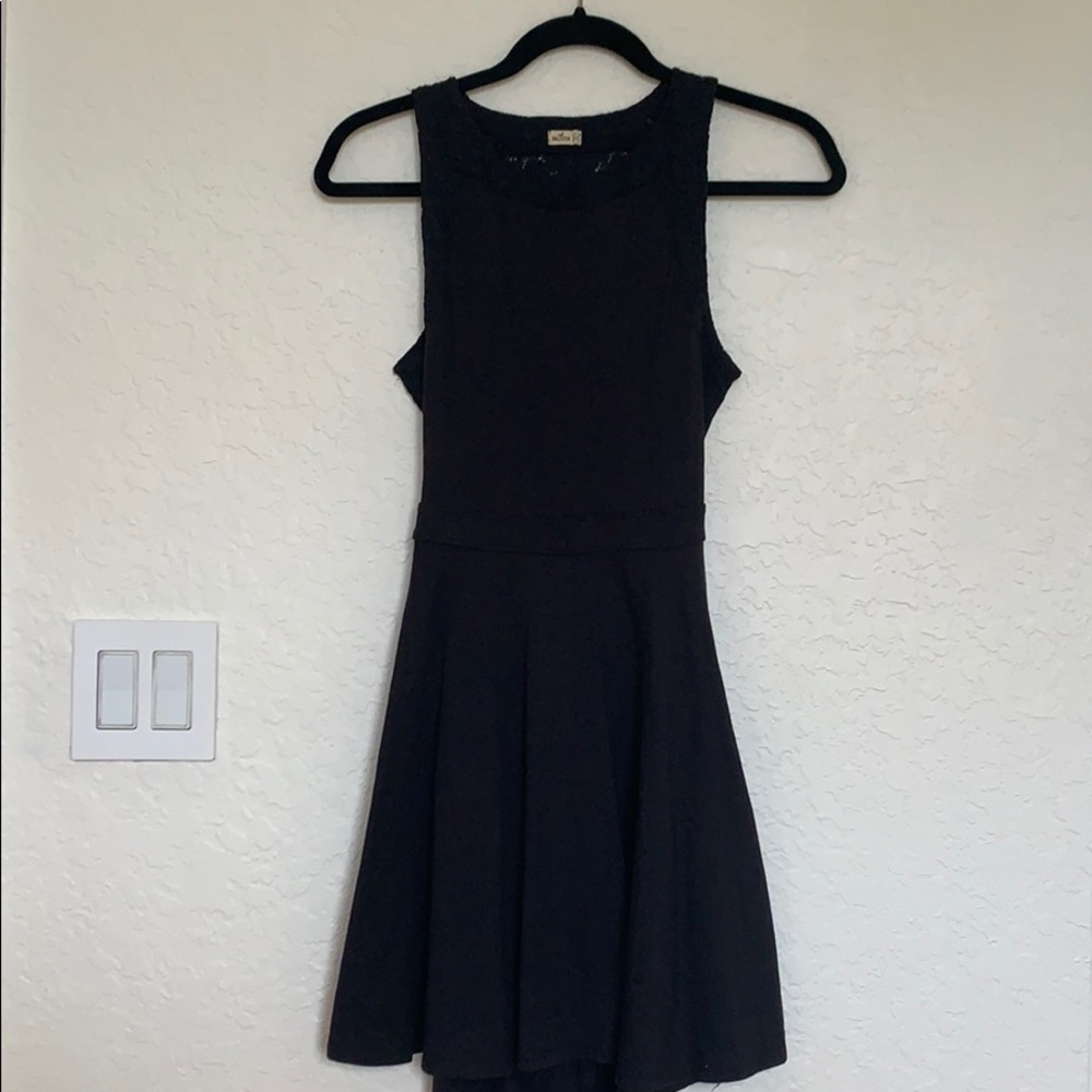Hollister Black Halter Dress with Lace detail